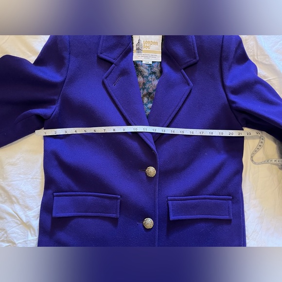 Vintage London Fog Purple knee-length Single Breast Coat Size 8-M 100% Wool - Picture 13 of 15